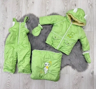 Комбинезон-трансформер зимний Тимурка 0–2 года, плащевка/овчина Зеленый - Фото 2