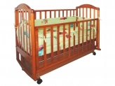 Детская кроватка с ящиком, на дугах, Бук - Веселка Ванесса (Орех)