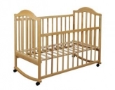 Детская кроватка без ящика, на дугах, Ольха - Ласка Наполеон (Натуральный)
