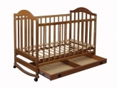 Детская кроватка с ящиком, на дугах, Ольха - Ласка Наполеон (Орех)