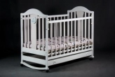 Детская кроватка с ящиком, на дугах, Ольха -  Ласка Наполеон NEW (Белый)
