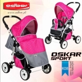 Серо-розовая коляска трость