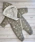 Комбинезон Panda, Серый с звездами, Велсофт 56-62р. 