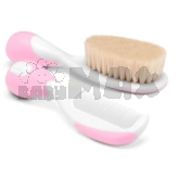 Набор: щетка натуральная и расческа - Chicco (Розовый)