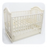 Детская кроватка с ящиком, маятником, Бук - Лелека Яна (Слоновая кость)