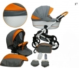 Универсальная коляска 2 в 1 - Mikrus Cruiser NEW 17 (Серо-оранжевый)