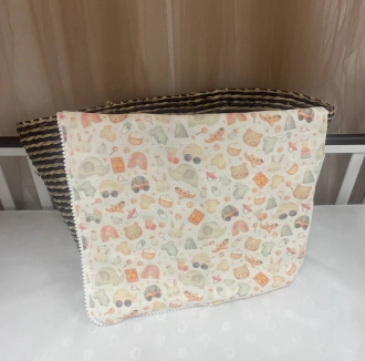 Плед M&Ababy Медвежата 80×100 см, муслин Розовый - Фото 3