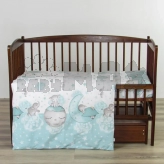 Комплект постельный Ведмедик Слоник 5 предметов Бирюзовый