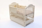Детская кроватка с ящиком, маятником, Бук - Лелека Радость (Слоновая кость)