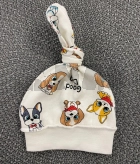 Шапочка с узелком - Тими Собачки, Молочный, Футер, 42-44р.