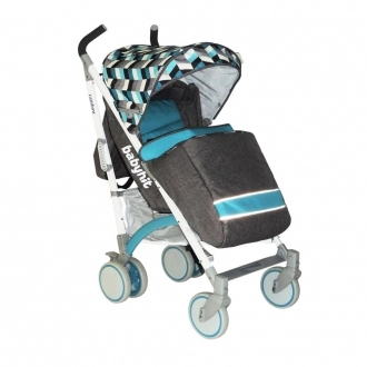 голубая прогулочная коляска