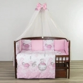 Комплект постельный Ведмедик Маленькие слоники 8 предметов, плюш Розовый