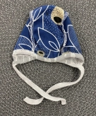 Шапочка с завязками - Sweet Mario, Синий с мишками, Хлопок, 36-40р.