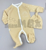 Комплект Mario Kids с шапочкой, пижамкой 56р, интерлок Бежевый