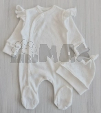 Комплект Happy Tot Рюша с шапочкой, человечком, 62р, ажур Молочный