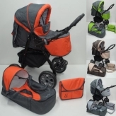 Коляска-трансформер - Victoria Gold Viki Karina (Серо-оранжевый)