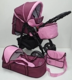 Коляска-трансформер - Victoria Gold Viki Karina (Бордово-розовый)