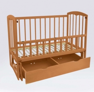 Детская кроватка с ящиком, маятником, Бук - Babymax Elza (Орех) - Фото 3