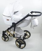 Универсальная коляска 2 в 1, Экокожа - Mikrus Onyx Gold (Белый)