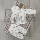 Комплект Шапочка + Распашонка + Ползунки Тими, Белый LOVE, Футер, 62р.