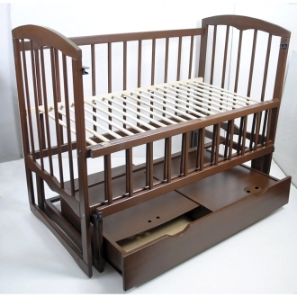 Детская кроватка с ящиком, маятником, Осина - Babymax Луна (Орех) - Фото 2
