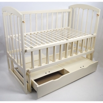 Детская кроватка с ящиком, маятником, Осина - Babymax Луна (Слоновая кость) - Фото 2