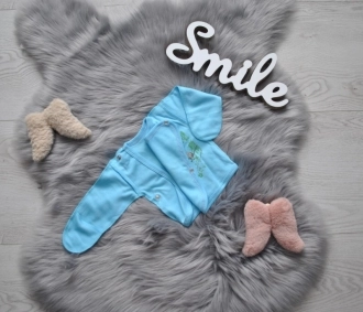 Распашонка Малена с длинными рукавами 62р, интерлок Голубой - Фото 1