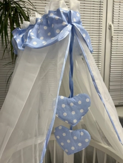 Балдахин на кроватку Ведмедик Бело-голубой - Фото 1