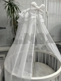 Балдахин на кроватку Ведмедик Белый