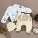 Комплект Sweet Mario с шапочкой, распашонкой, ползунками 56р, рубчик Белый