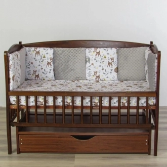 Комплект постельный Ведмедик Лесная жизнь 8 предметов, плюш Серый - Фото 2