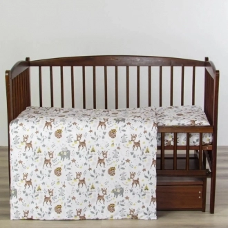 Комплект постельный Ведмедик Лесная жизнь 8 предметов, плюш Серый - Фото 3