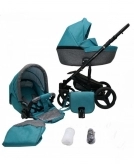 Универсальная коляска 2 в 1 - Mikrus Genua 07 (Серо-бирюзовый)