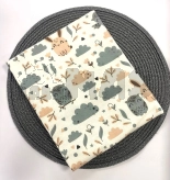 Пеленка M&Ababy, Байка, Бежевая с совами, 90х110 см