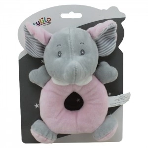 розовая погремушка для новорожденного