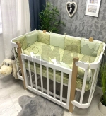 Комплект постельный Ведмедик Однотон 6 предметов, косичка-стеганый Зеленый