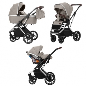 Коляска 3 в 1 Carrello Aurora CRL-65021 Almond Beige/Бежевый - Фото 4