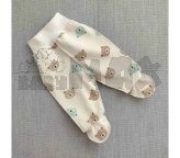 Ползунки Мики-Ники, Бежевые с медвежатами, Футер, 56р.