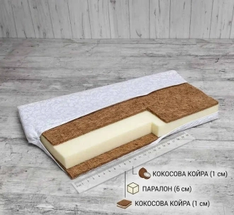 Матрас детский Ведмедык Кокос, Поролон, Кокос 120×60×8 см - Фото 5