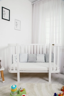 Кроватка детская Angelo Magic с маятником 120×60 см Белый - Фото 2