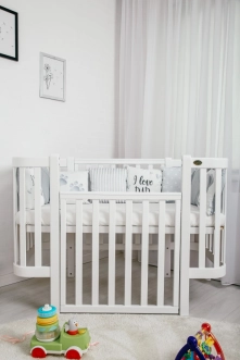 Кроватка детская Angelo Magic с маятником 120×60 см Белый - Фото 1