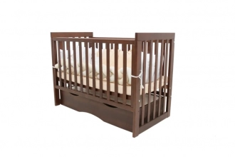 Ліжечко дитяче Angelo Lux 11 з шухлядою, маятником 120×60 см Горіх - Фото 1