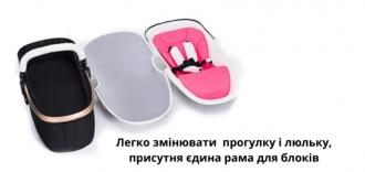 Универсальная коляска 2 в 1, Экокожа - Ligero Lux Amzdeal (Розовый + белый) - Фото 6