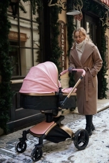 Универсальная коляска 2 в 1, Экокожа - Ligero Lux pink (Розовый) - Фото 17