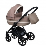 Универсальная коляска 2 в 1, Ткань/Экокожа - Mikrus Cross 08 (Бежевый)