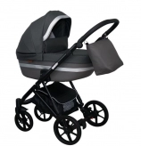 Универсальная коляска 2 в 1, Ткань/Экокожа - Mikrus Cross 02 (Темно-серый)