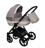 Универсальная коляска 2 в 1, Ткань/Экокожа - Mikrus Cross 06 (Светло - бежевый) 