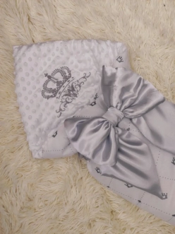 Конверт для новорожденных на выписку ШкодаМода 80×80 см, плюш Бело-серебряный - Фото 1