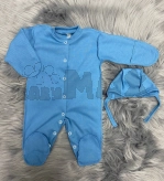 Комплект Baby Life с шапочкой, пижамкой 50р, рубчик Синий