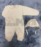 Комплект Baby Life с шапочкой, пижамкой 50р, рубчик Молочный